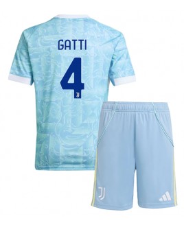 Günstige Juventus Federico Gatti #4 Auswärts Trikotsatzt Kinder 2025-26 Kurzarm (+ Kurze Hosen)